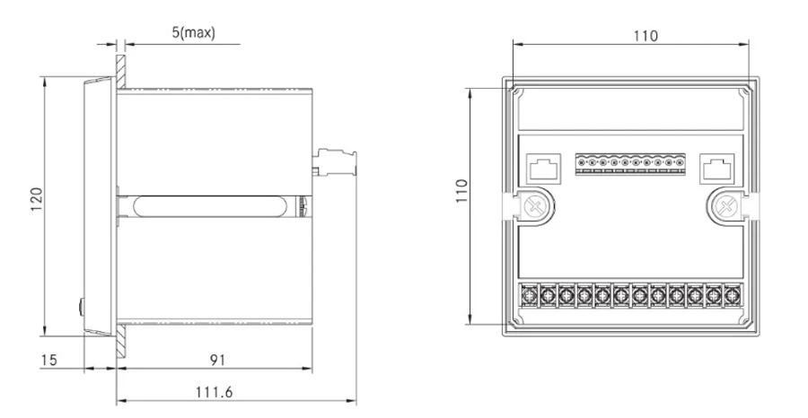 WGK-31-203 Intelligent Reactive Power Compesation Controller Dimension